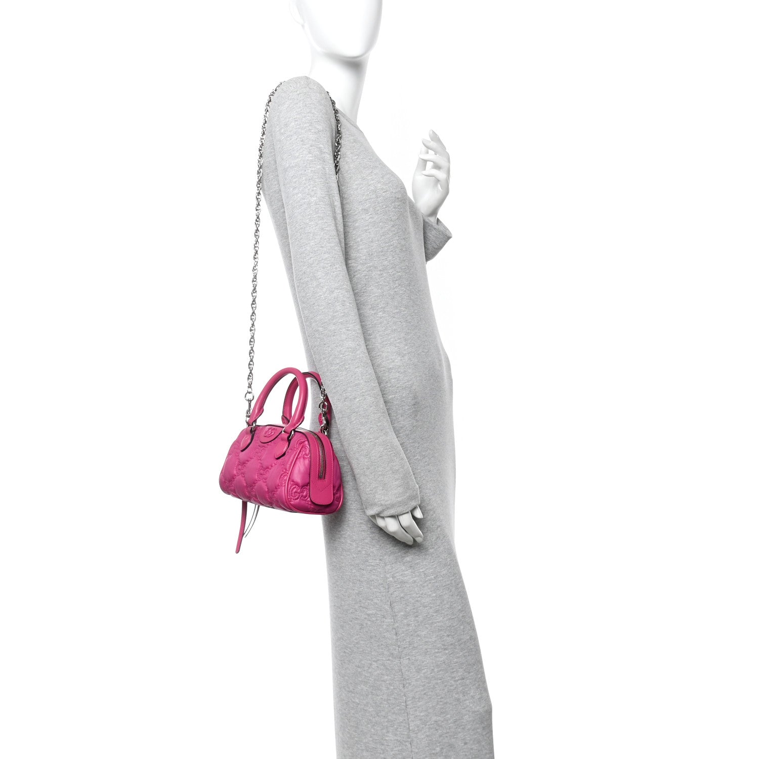 Gucci Nylon Calfskin Enamel GG Matelasse Mini Bowler Bag Lovely 2 of 10