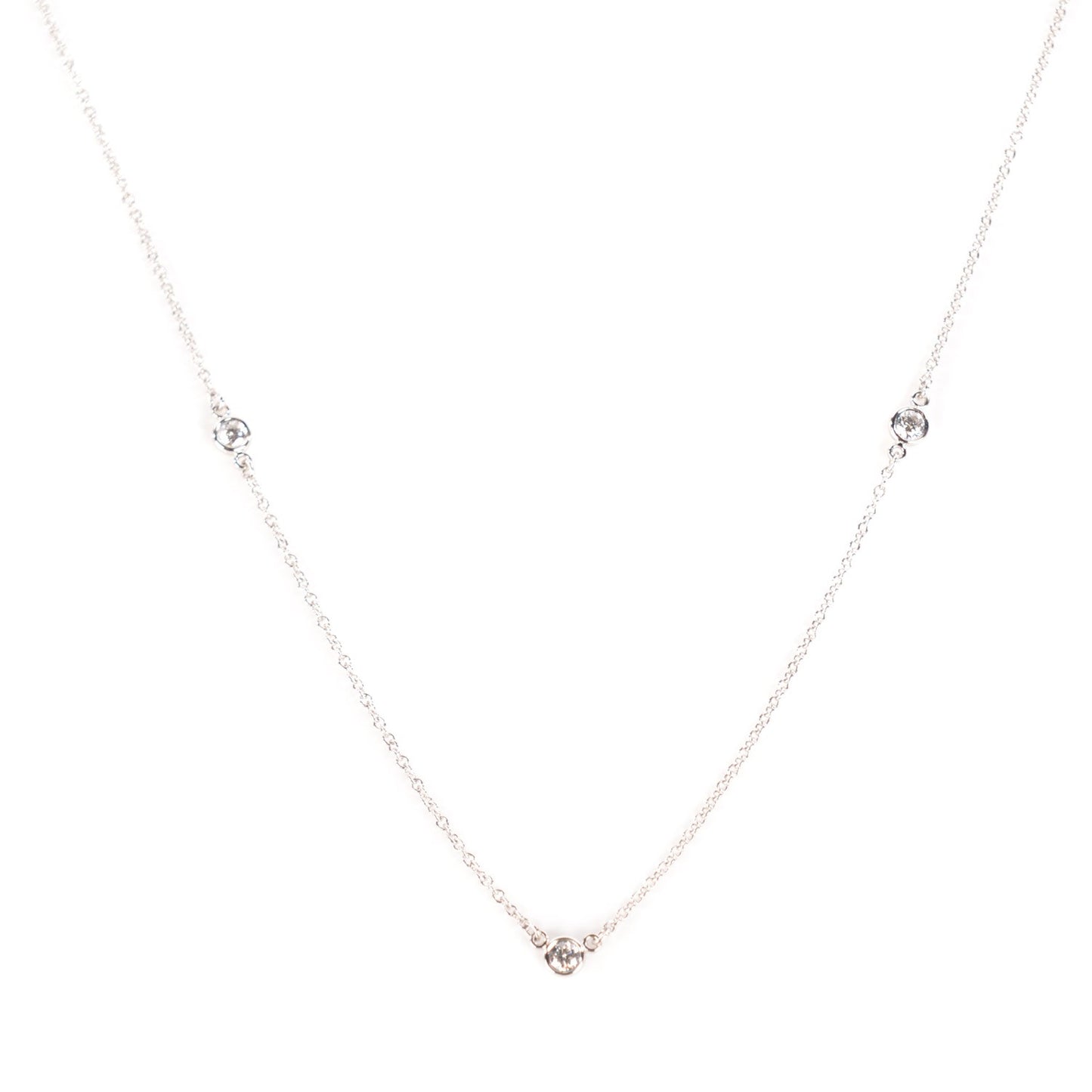 Platinum 3 Station Diamonds by the Yard Necklace