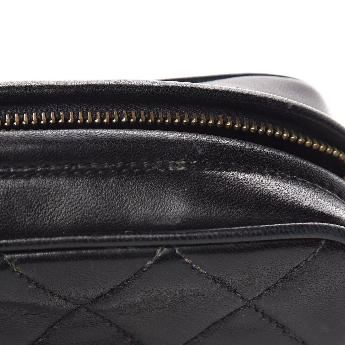 Lambskin Quilted CC Tassel Camera Case Black