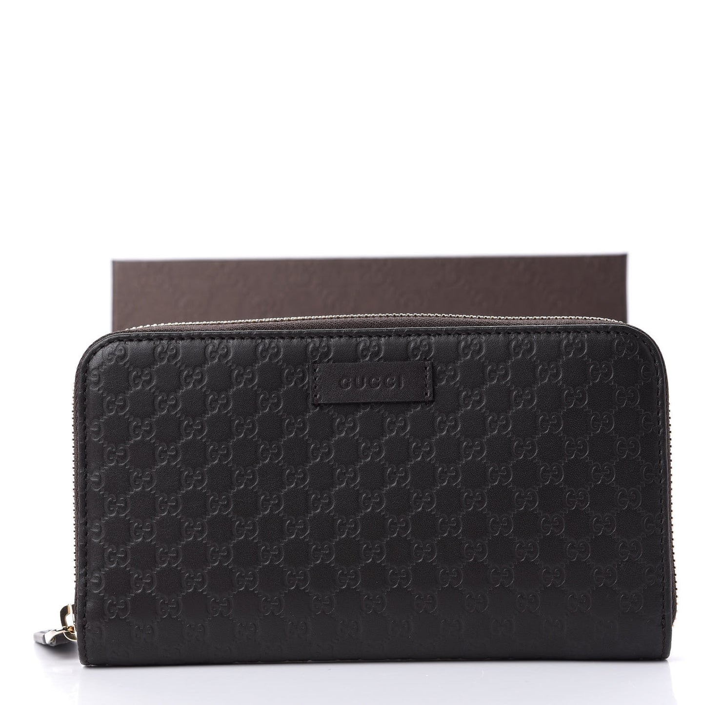 Microguccissima Zip Around Wallet Black