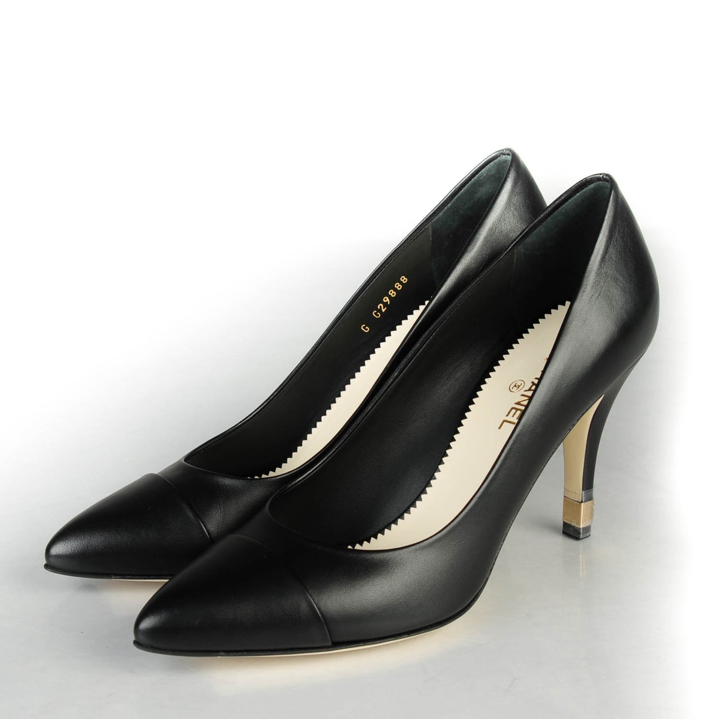 Lambskin Cap Toe CC Pumps 40 Black