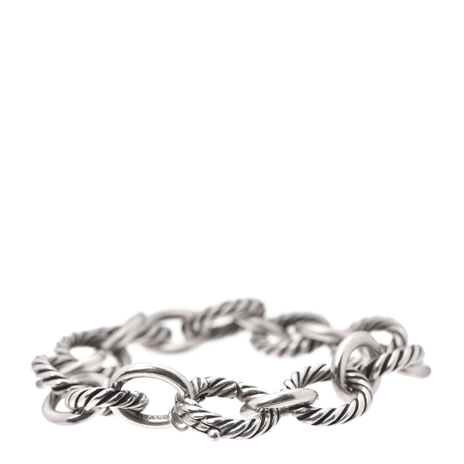 David Yurman Sterling Silver 10mm Medium Oval Link Bracelet 3 of 5