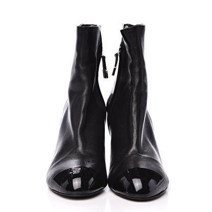 Chanel Patent Cap Toe Booties 38.5 Black 2 of 14