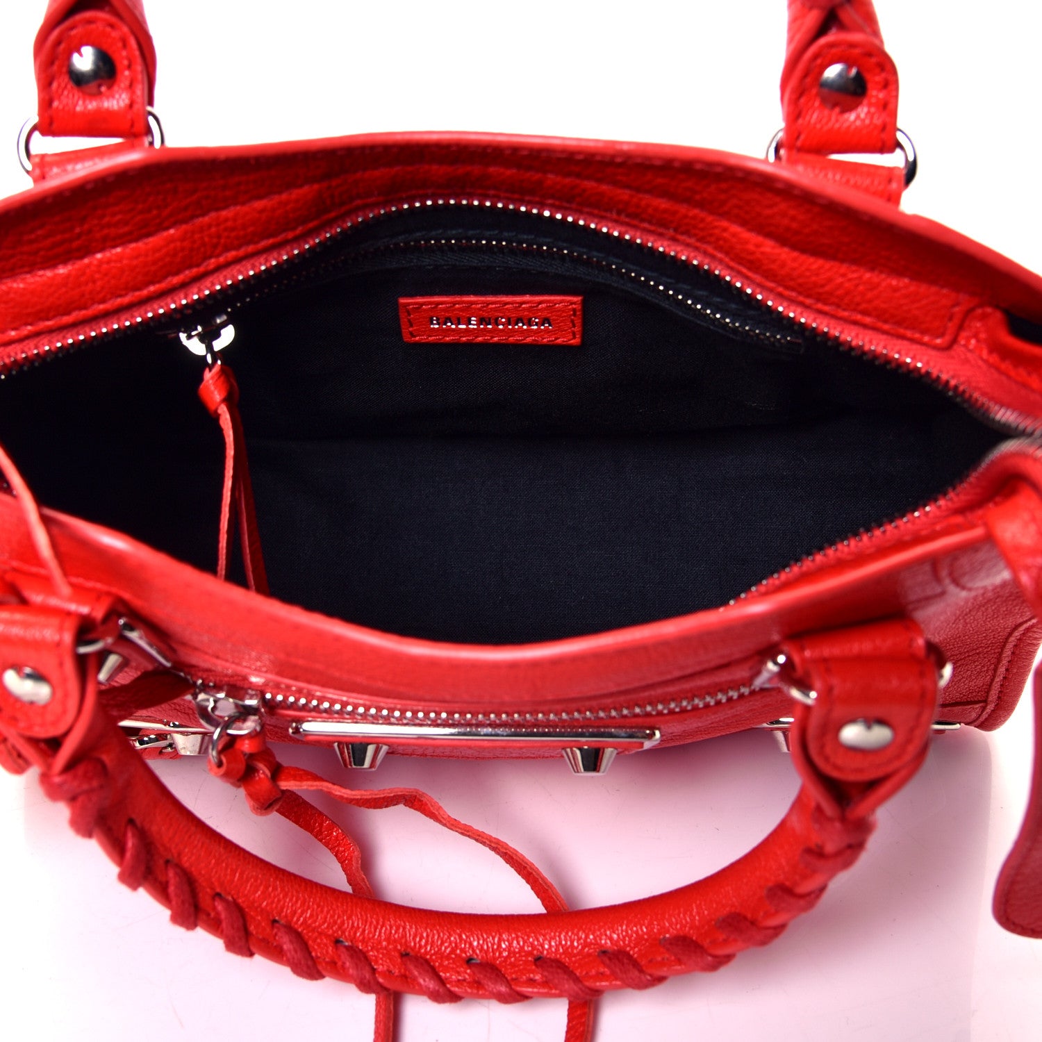 Balenciaga Chevre Silver Metallic Edge Hardware Mini City Rouge Grenade 4 of 4
