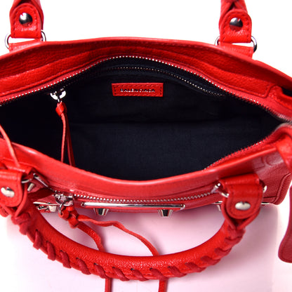 Balenciaga Chevre Silver Metallic Edge Hardware Mini City Rouge Grenade 4 of 4