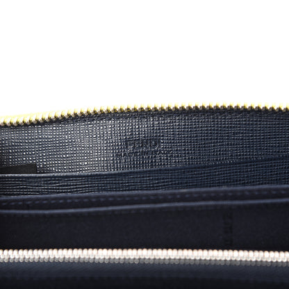 Fendi Vitello Elite Monster Eyes Inlay Bi-Color Zip Around Wallet Cedro Rosso Multicolor 5 of 8