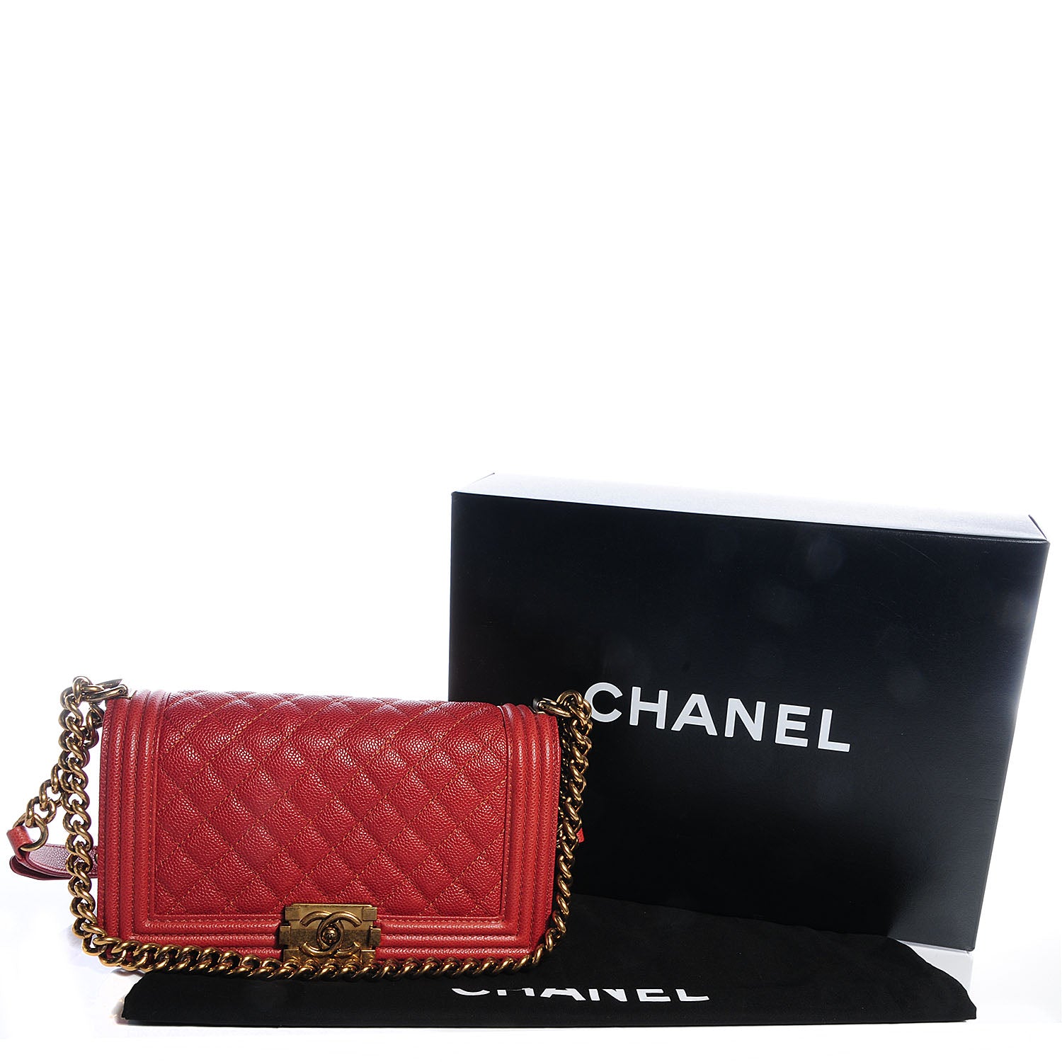 Chanel Caviar Medium Boy Flap Red 3 of 9