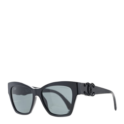 Chanel Acetate Square Cat Eye CC Sunglasses 5456 Black 1 of 9