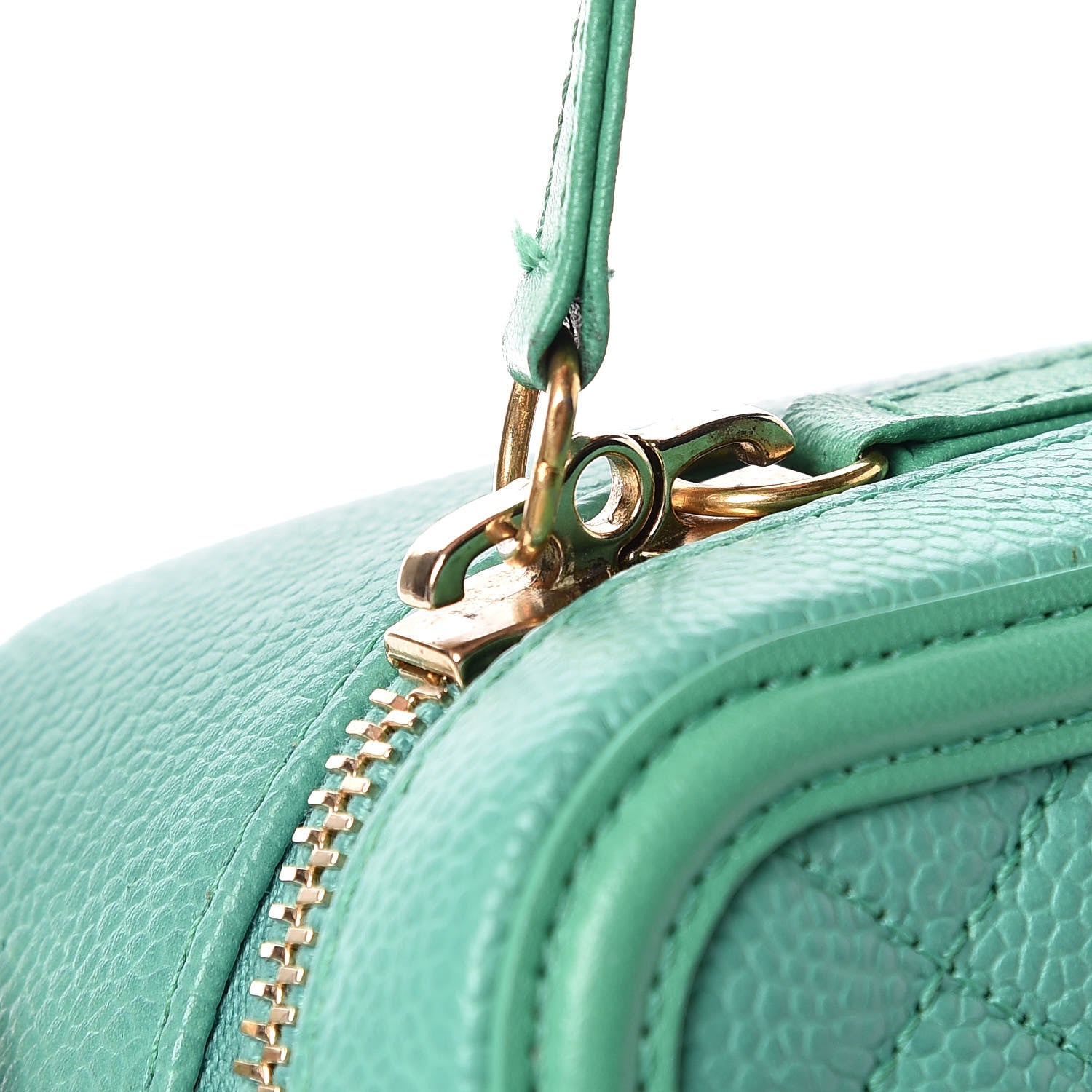 Chanel Caviar Quilted Medium CC Filigree Vanity Case Green 12 of 26