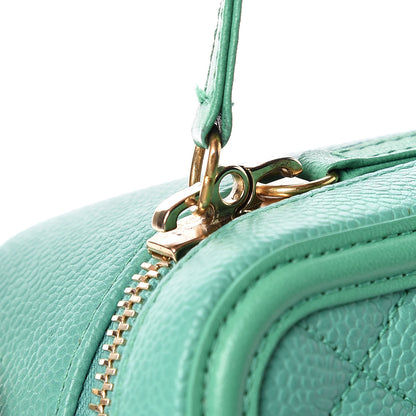Chanel Caviar Quilted Medium CC Filigree Vanity Case Green 12 of 26