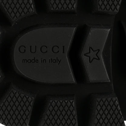 Gucci Calfskin Sylvie Web Womens Lace Up Combat Boots 38 Black 8 of 9