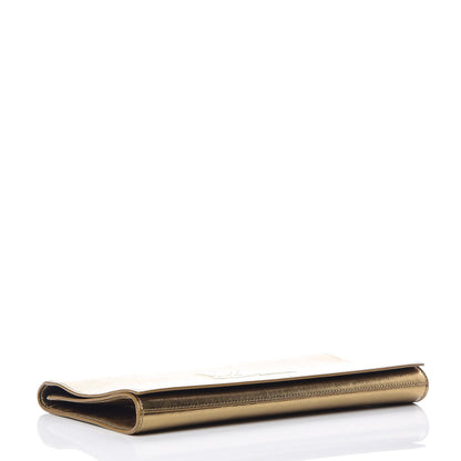 Saint Laurent Metallic Calfskin Monogram Large Belle De Jour Clutch Gold 4 of 11