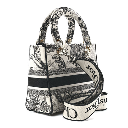 Christian Dior Canvas Embroidered Zodiac Toile De Jouy Medium Lady D-Lite Latte 3 of 11