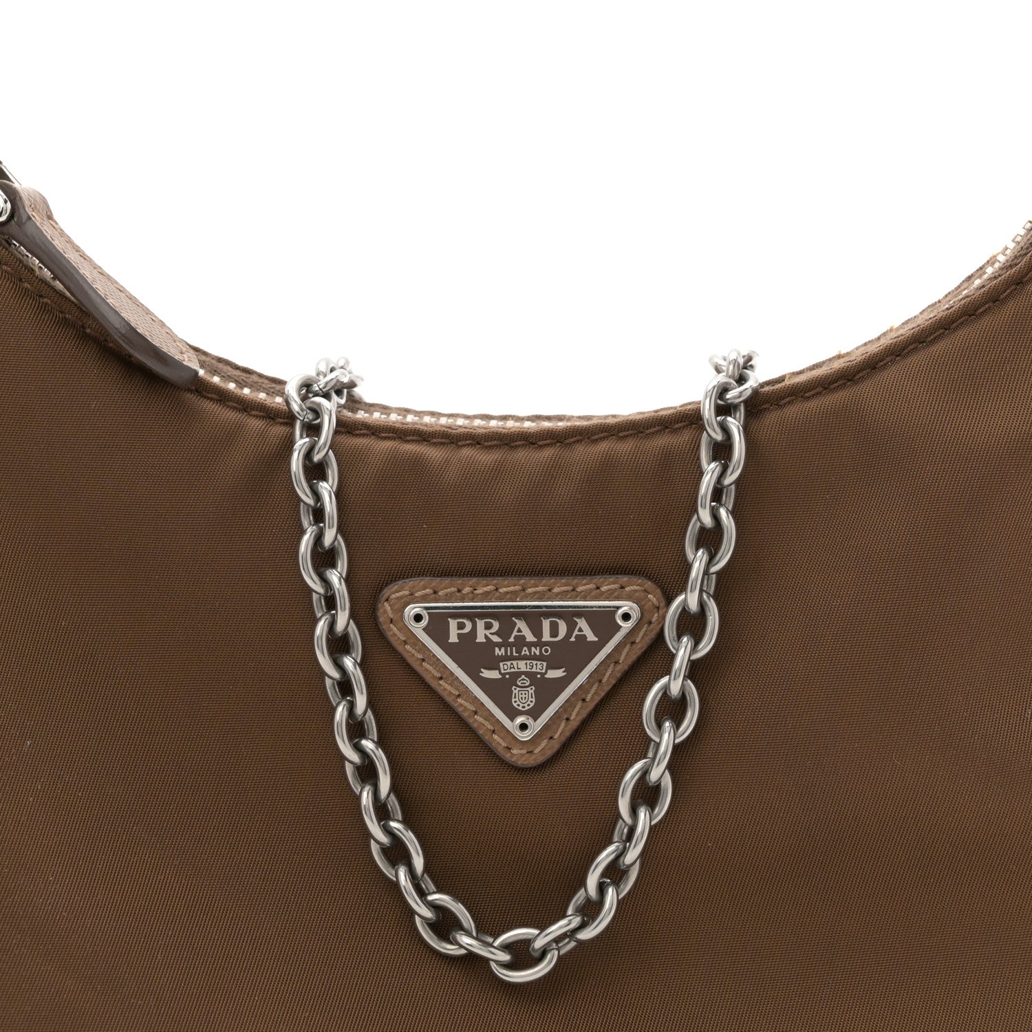 Prada Nylon Re-Edition 2005 Shoulder Bag Cacao 8 of 10