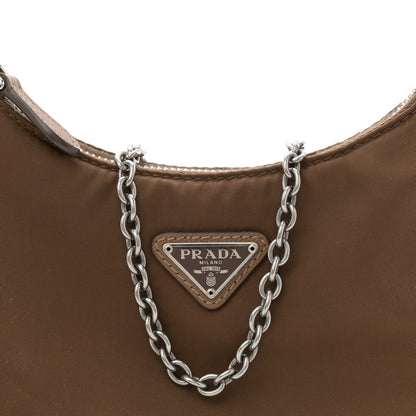 Prada Nylon Re-Edition 2005 Shoulder Bag Cacao 8 of 10