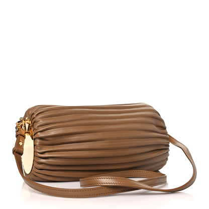 Loewe Lambskin Pleated Bracelet Pouch Shoulder Bag Brown 3 of 9