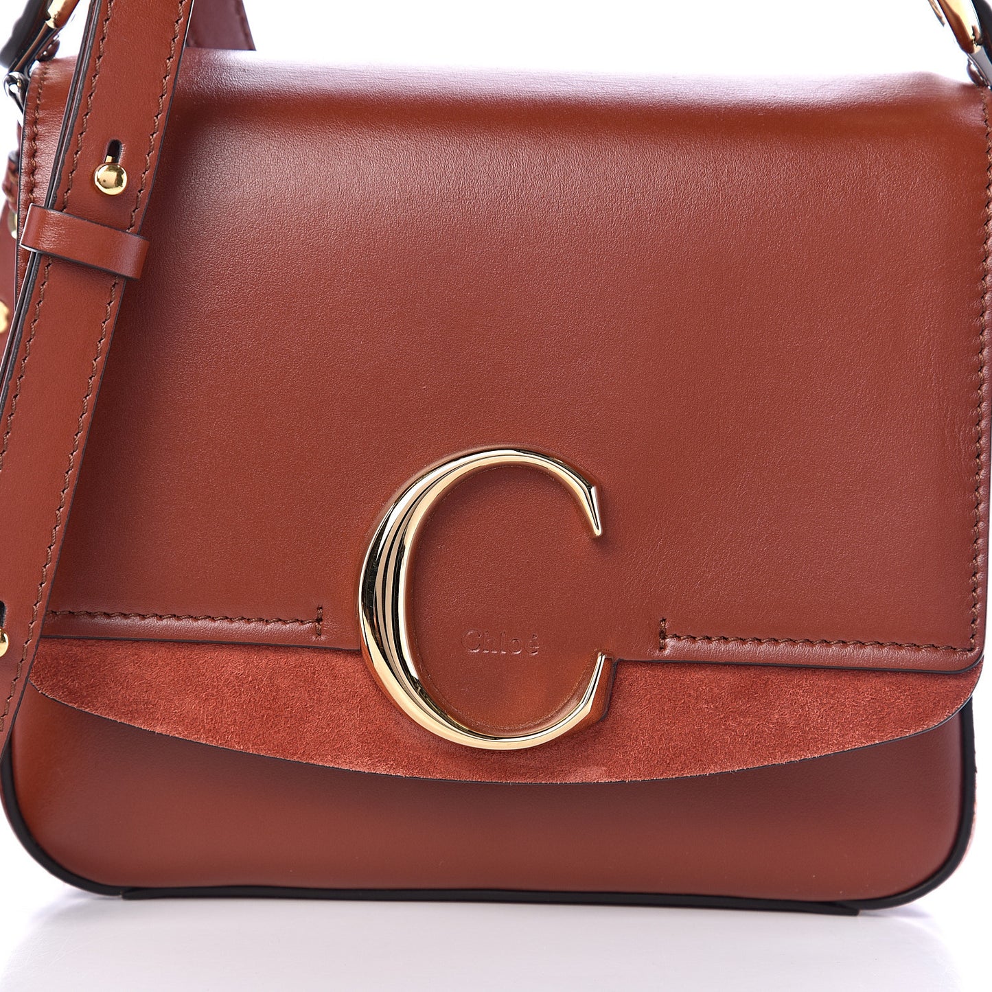 Calfskin Small C Double Carry Sepia Brown