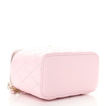 Chanel Lambskin Quilted Small Top Handle Vanity Case With Chain Light Pink 4 of 13