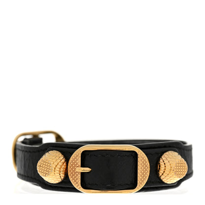 Balenciaga Agneau Giant 12 Gold Hardware Triple Tour M Bracelet Black 1 of 5