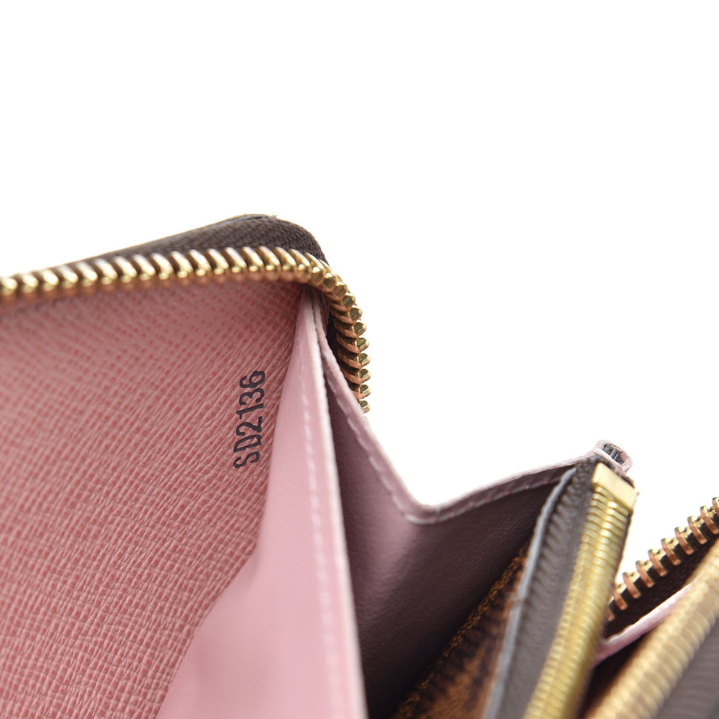 Damier Ebene Clemence Wallet Rose Ballerine