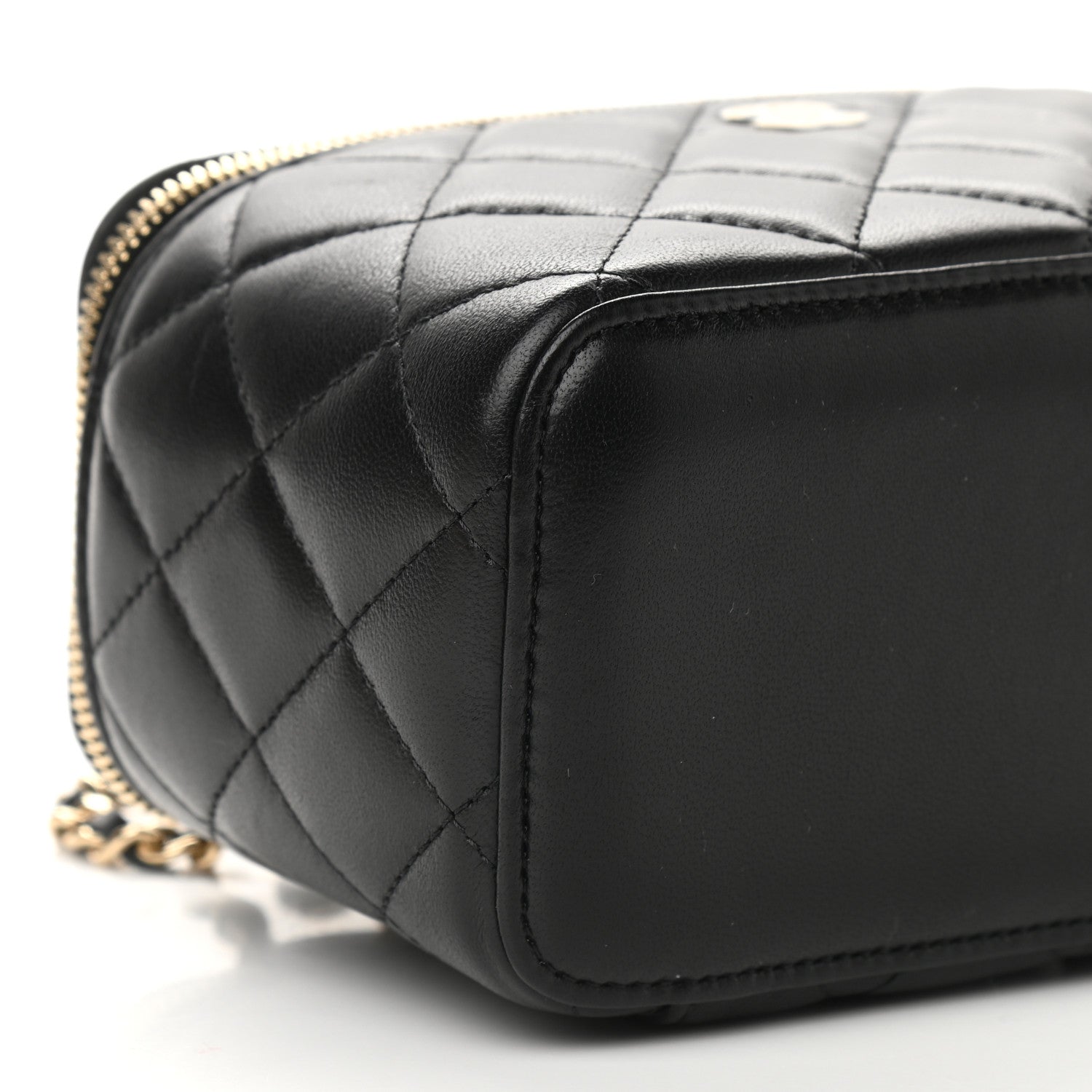 Chanel Lambskin Quilted Small Vanity Case With Chain Black 8 of 9