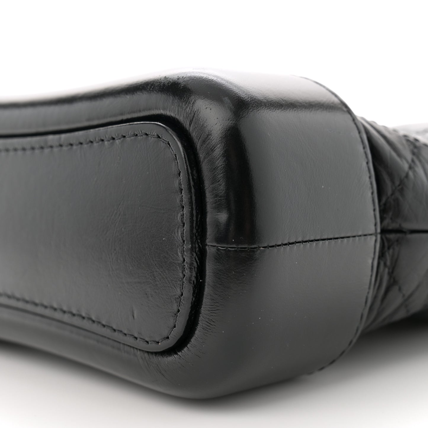 Aged Calfskin Quilted Small Gabrielle Hobo Black