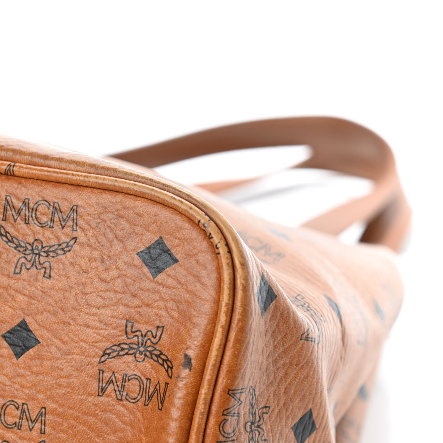 MCM Visetos Rudic Shopper Tote Cognac Orange 11 of 11