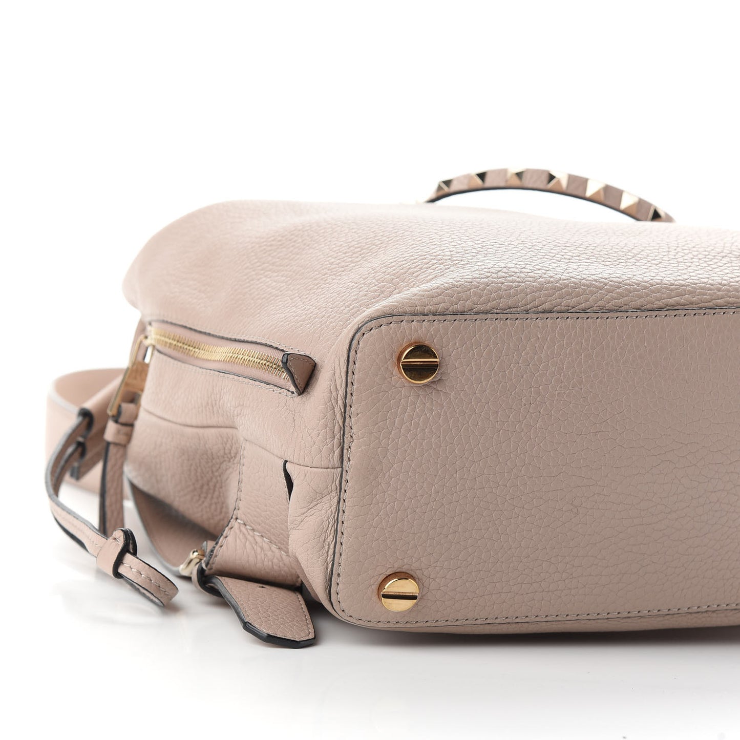 Pebbled Calfskin Rockstud Drawstring Backpack Poudre