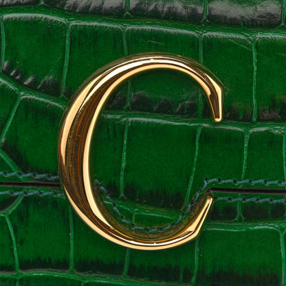 Chloe Calfskin Crocodile Embossed Mini C Vanity Bag Woodsy Green 13 of 15