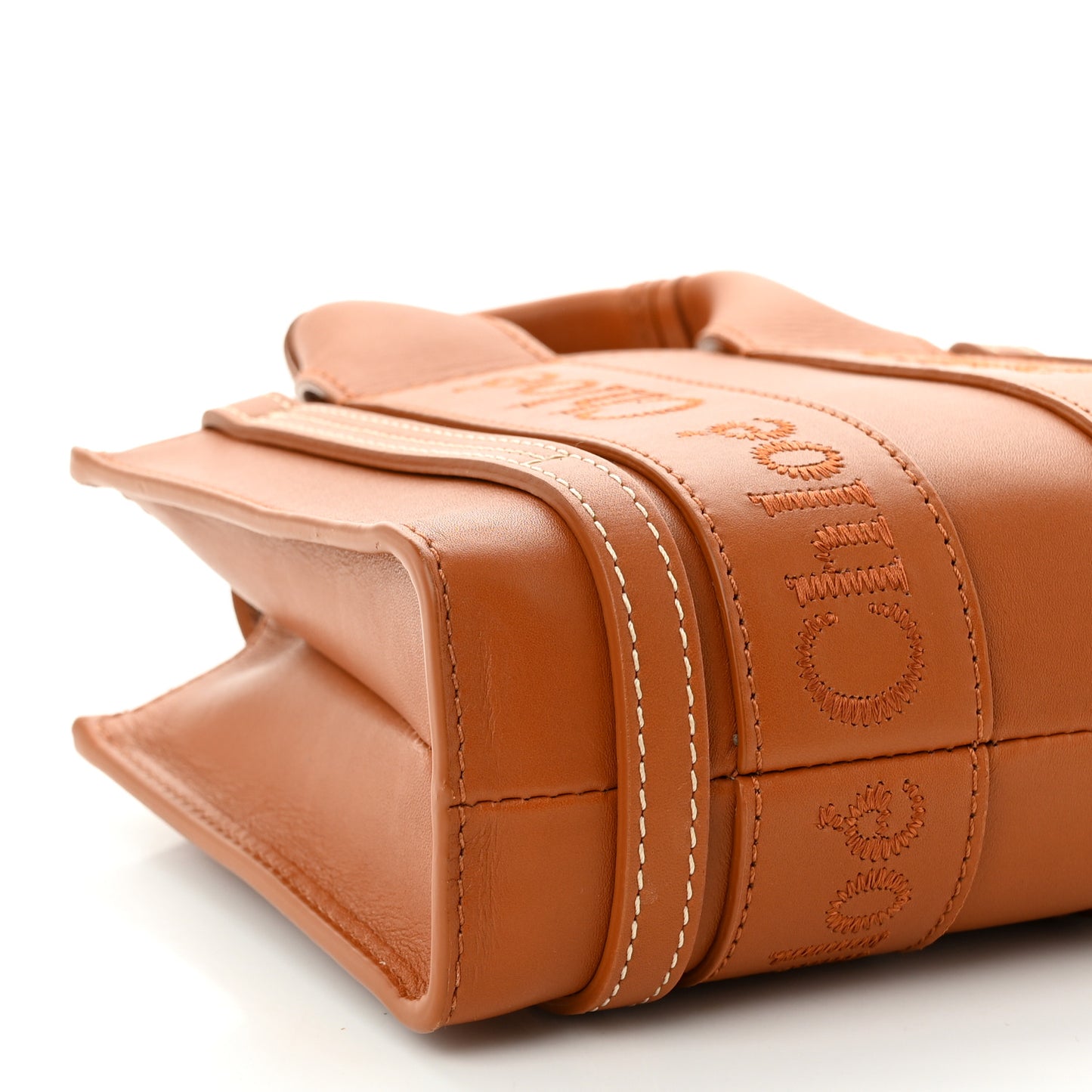 Calfskin Mini Woody Ribbon Tote Caramel