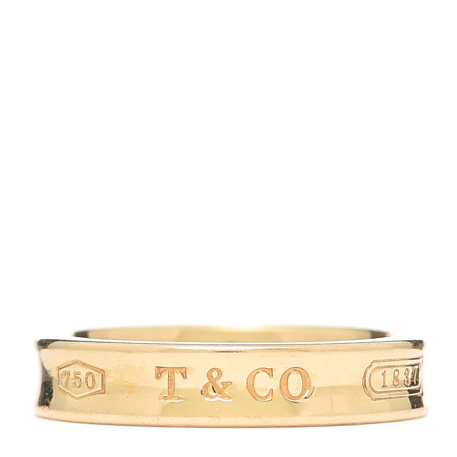 Tiffany 18K Yellow Gold Narrow 1837 Ring 48 4.5 1 of 5