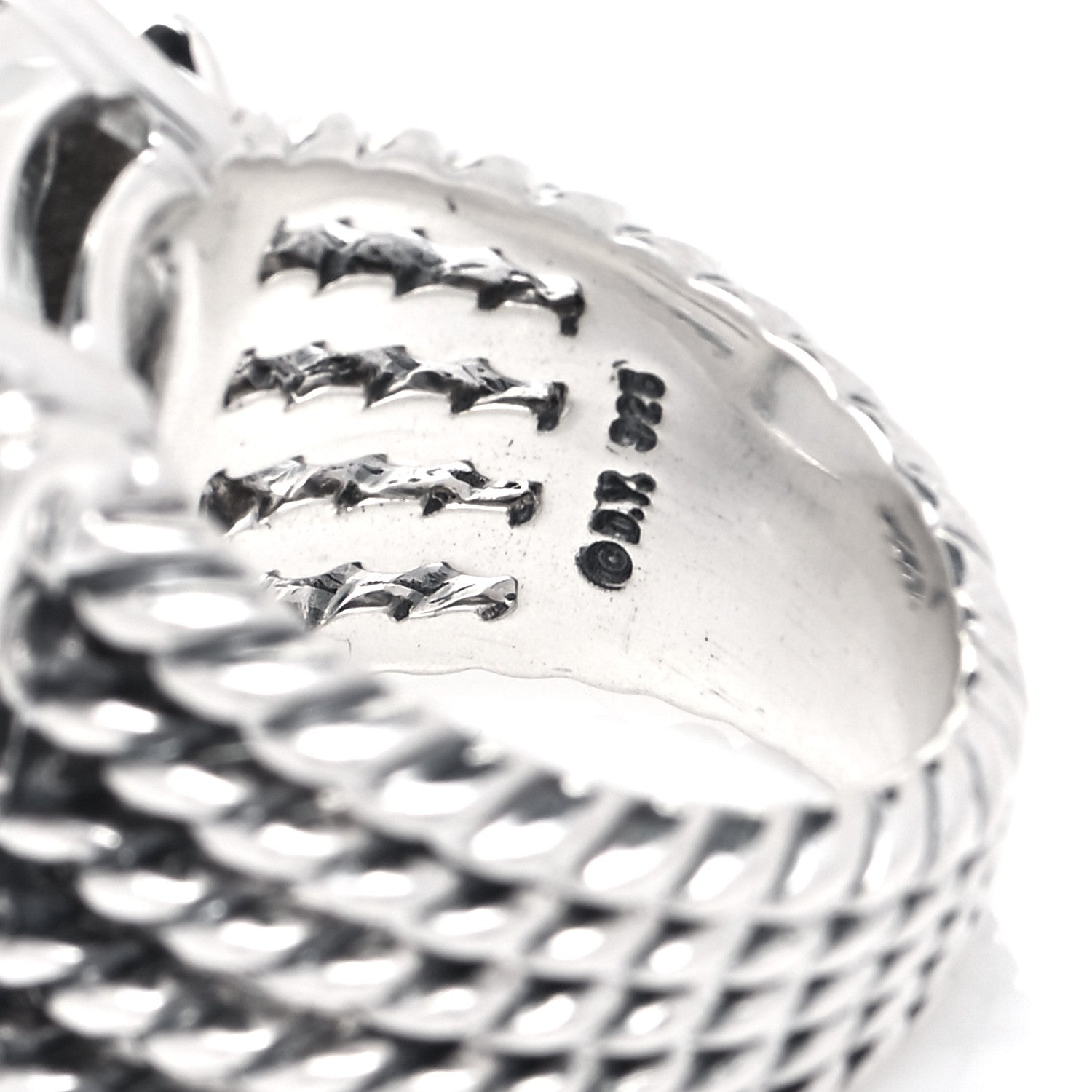 David Yurman Sterling Silver Diamond Prasiolite 20mm Wheaton Ring 52 6 4 of 4
