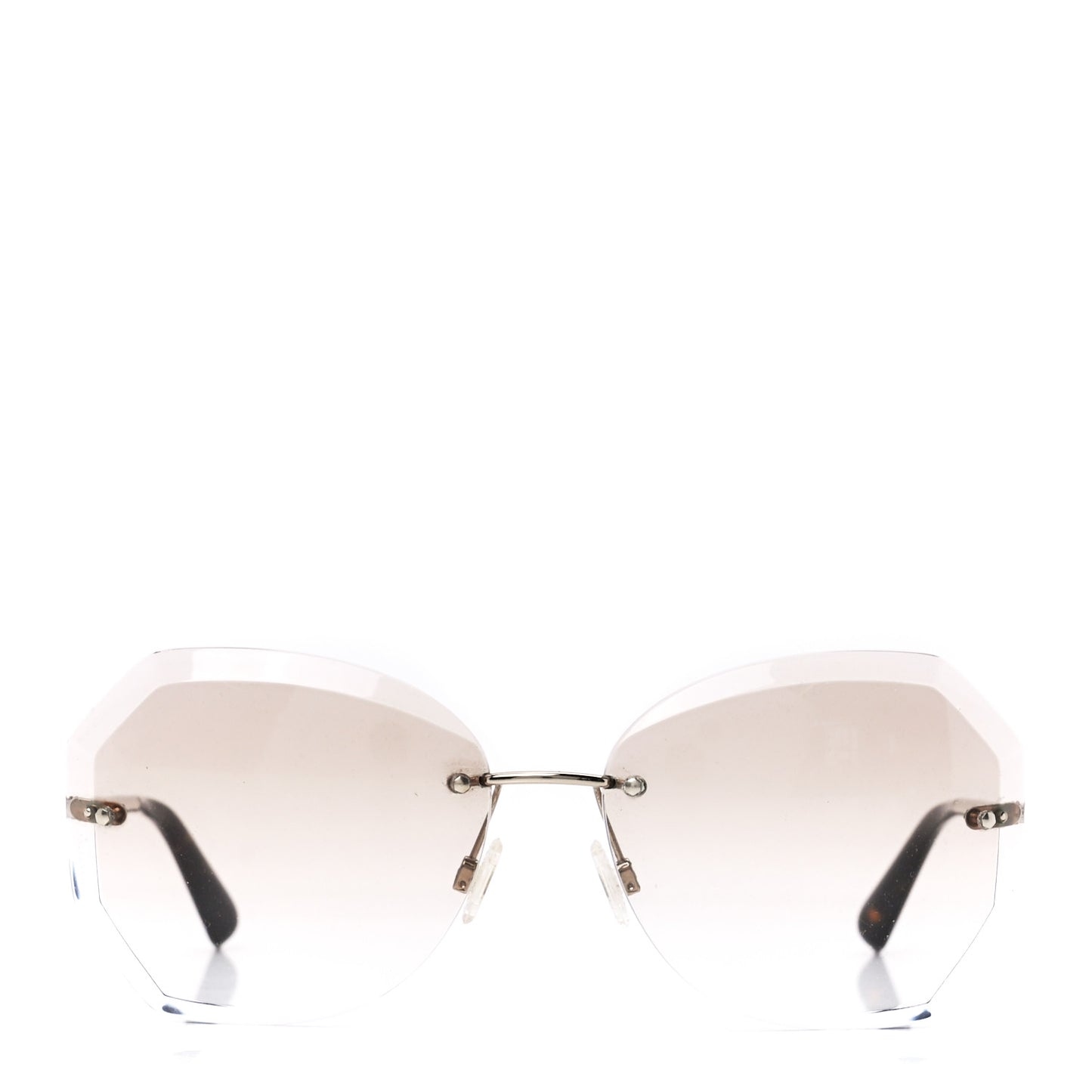 Metal Spring Round Sunglasses 4220 Gold Brown