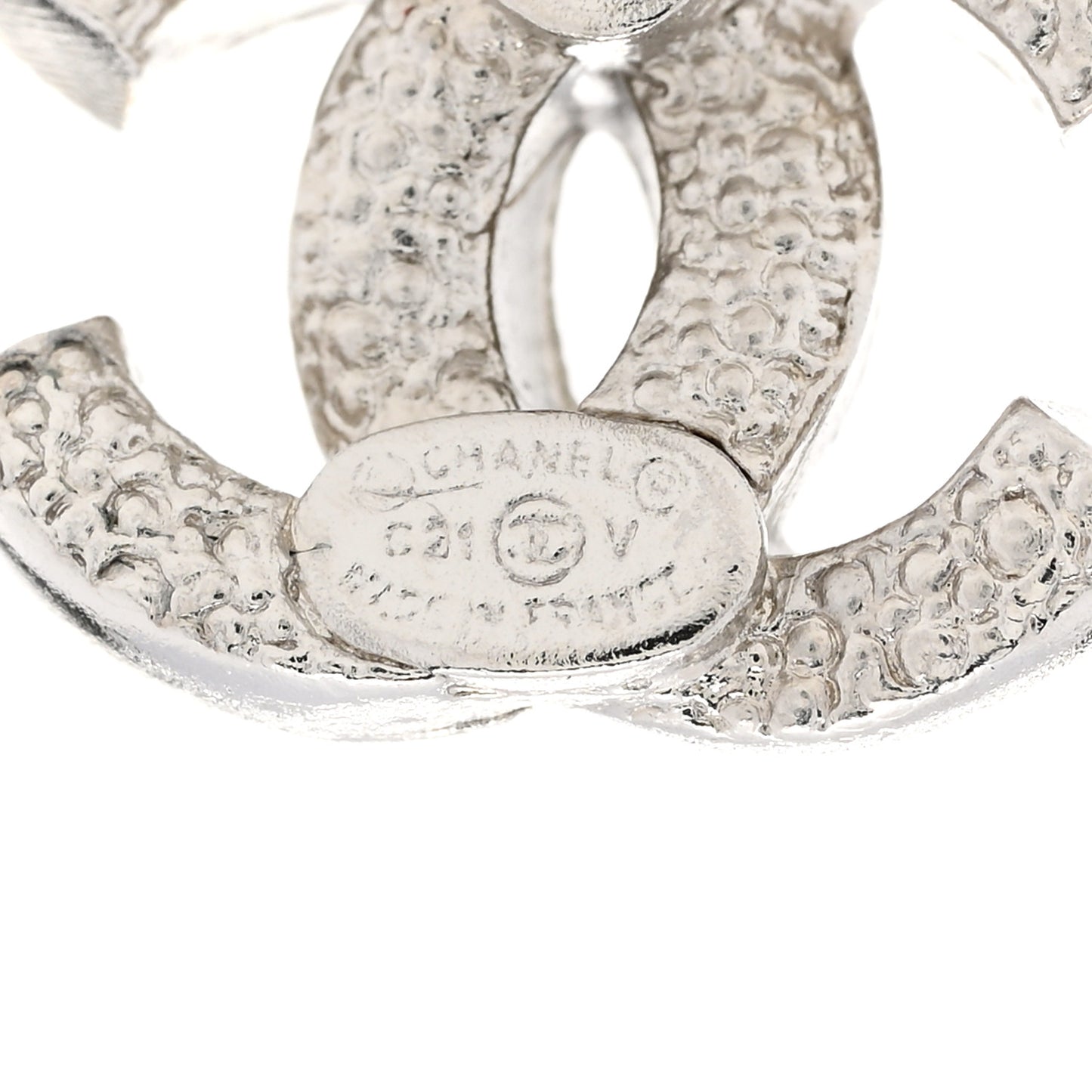 Crystal CC Earrings Silver