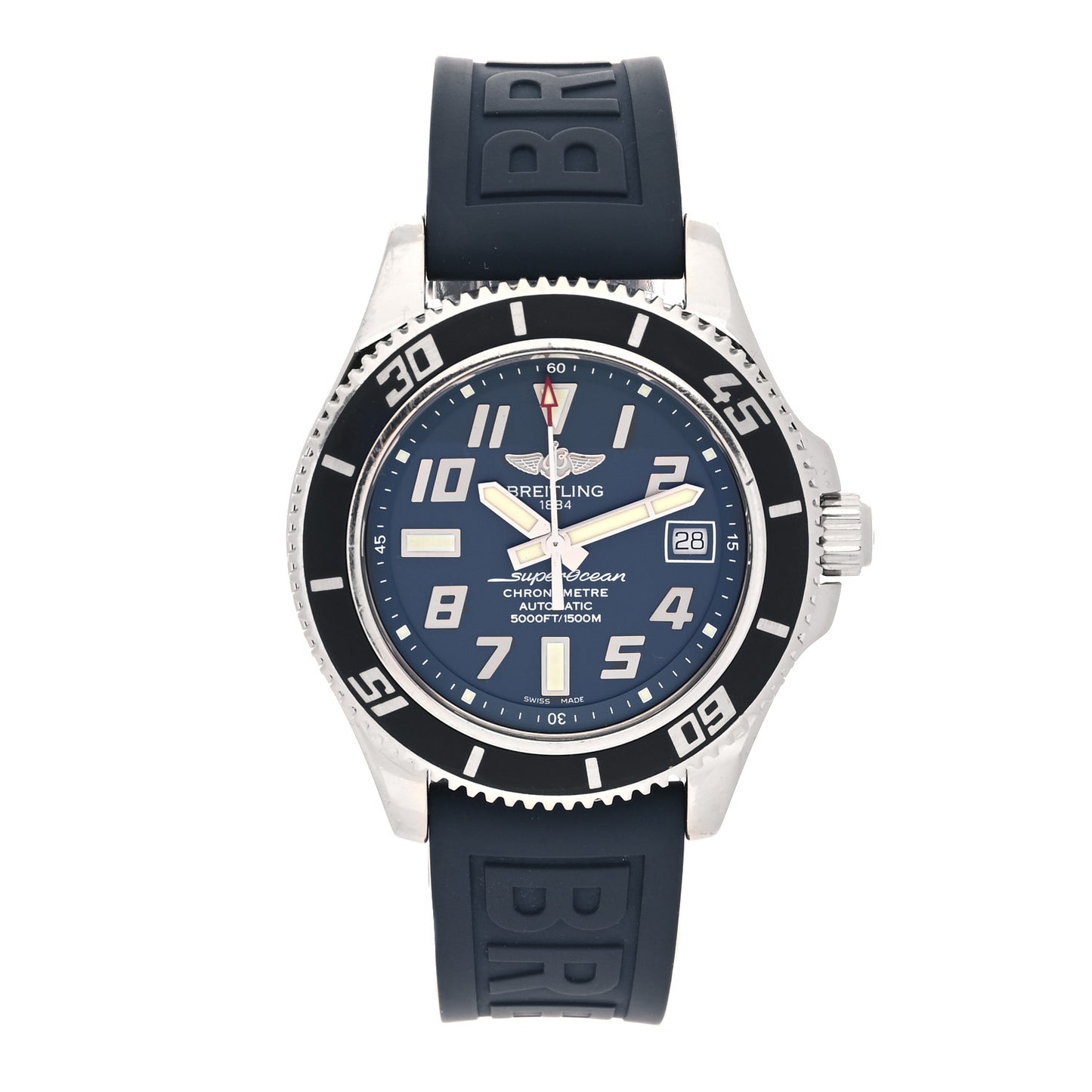 Stainless Steel Rubber 42mm SuperOcean Automatic Watch Blue A17364