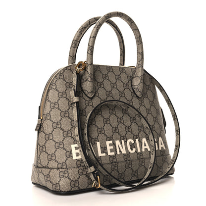 Balenciaga X GUCCI GG Supreme Monogram Small Ville Top Handle Beige Ebony 3 of 10