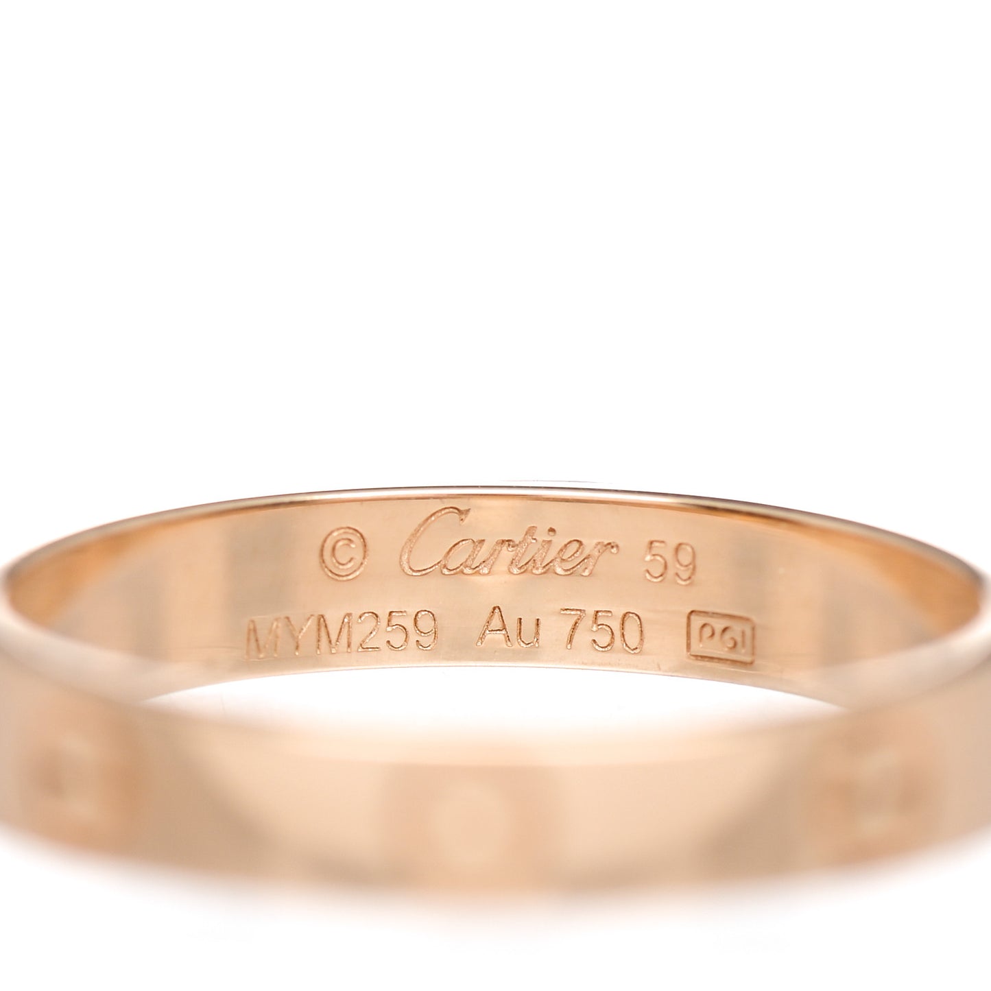 18K Yellow Gold 3.5mm LOVE Wedding Band Ring 59 8.75