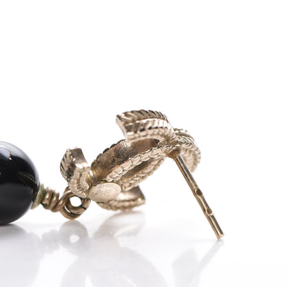 Chanel Bead CC Drop Earrings Gold Black 5 of 7