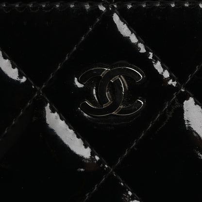 Chanel Patent Calfskin Quilted Medium Cosmetic Case Black 10 of 11