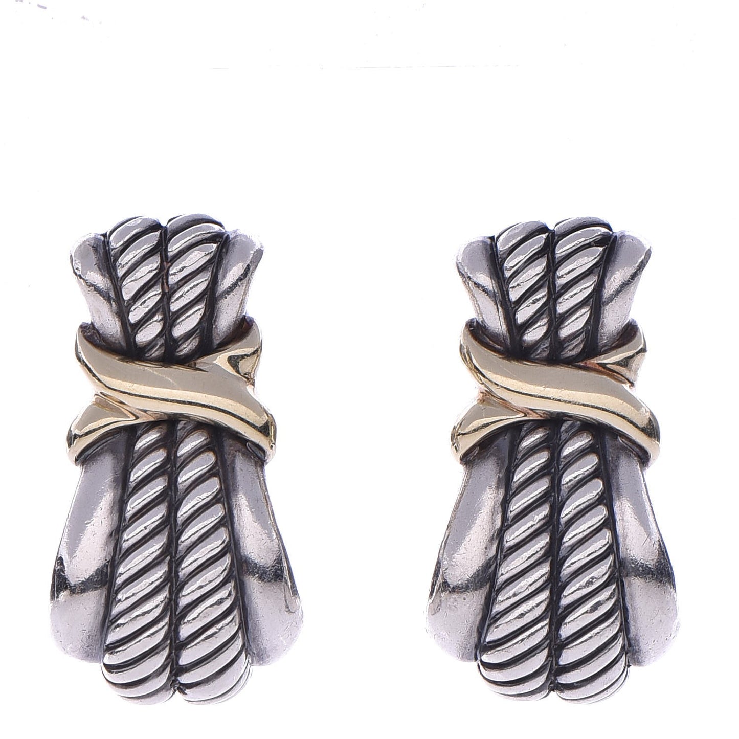 Sterling Silver 14K Yellow Gold Classic Wheat Earrings