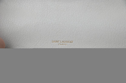 Saint Laurent Sheepskin Matelasse Chevron Monogram Medium College Bag Crema Soft 12 of 12