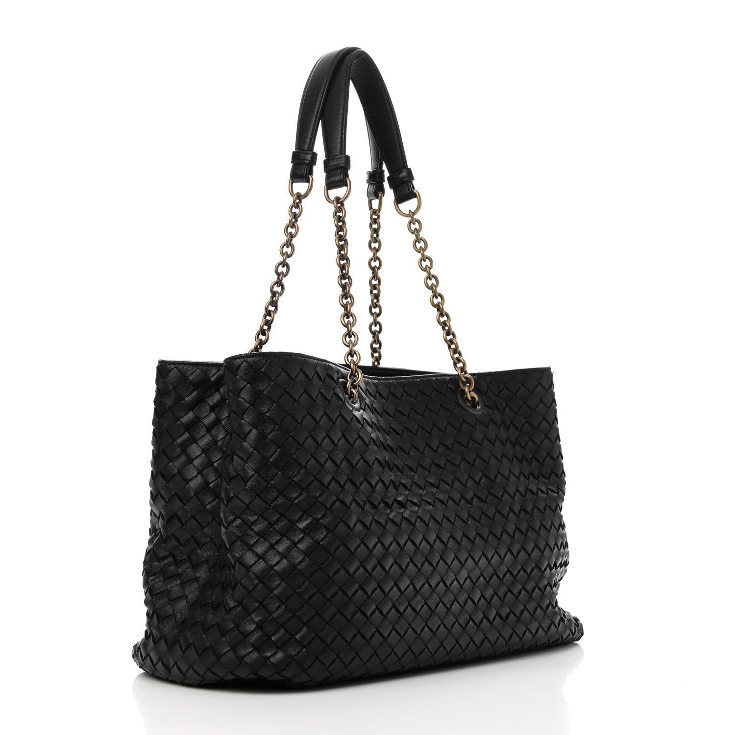 Bottega Veneta Nappa Intrecciato Medium Classic Chain Strap Tote Black 4 of 10