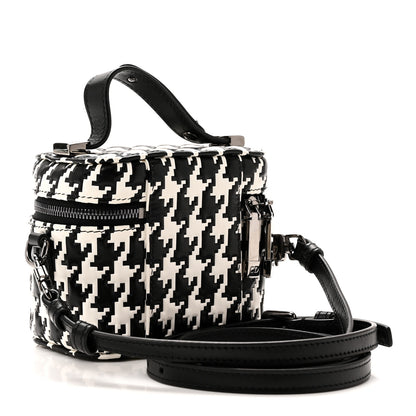 Christian Dior Calfskin Macro Houndstooth Embossed Micro Lady Dior Vanity Case Black White 3 of 9