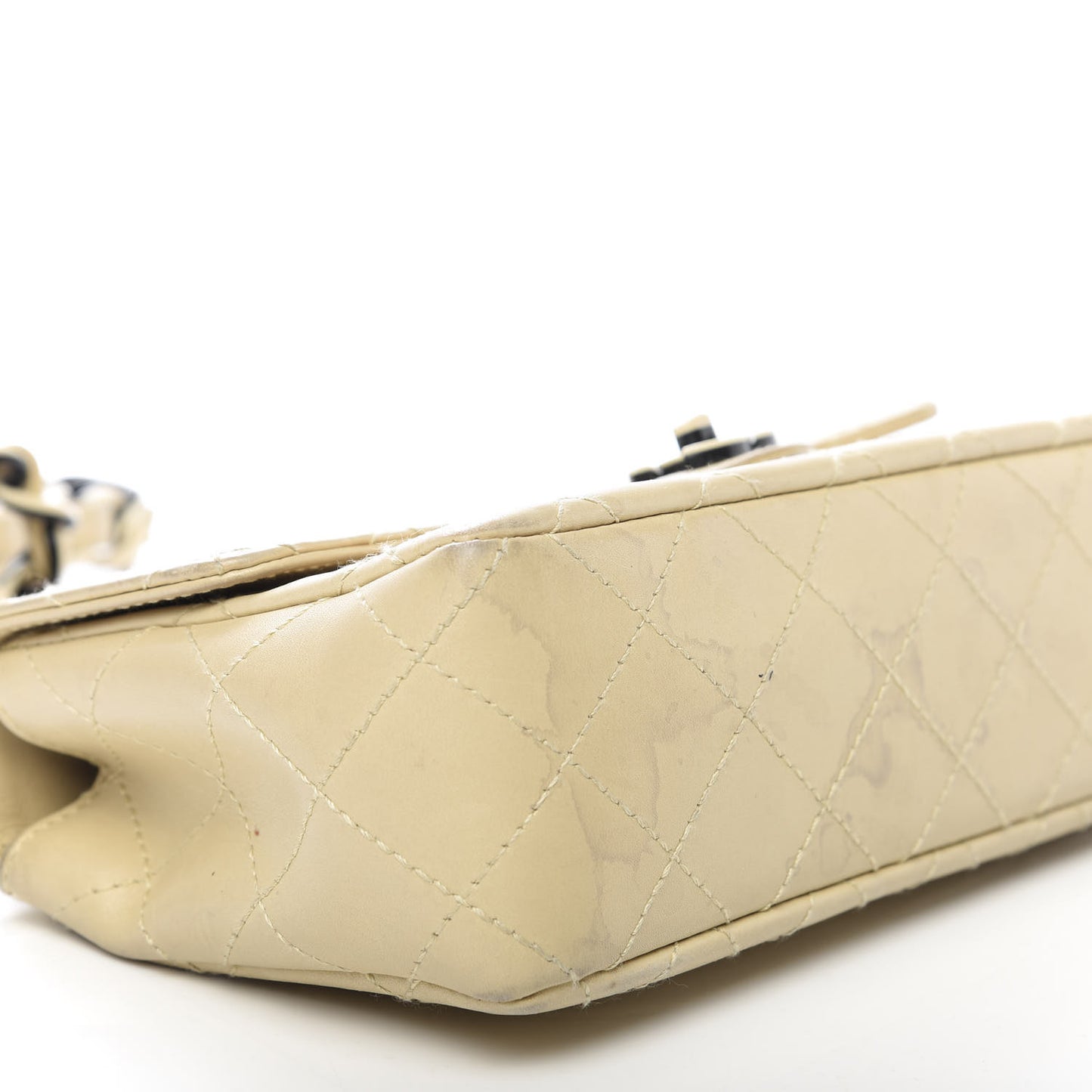 Lambskin Bekko Resin Small Single Flap Beige