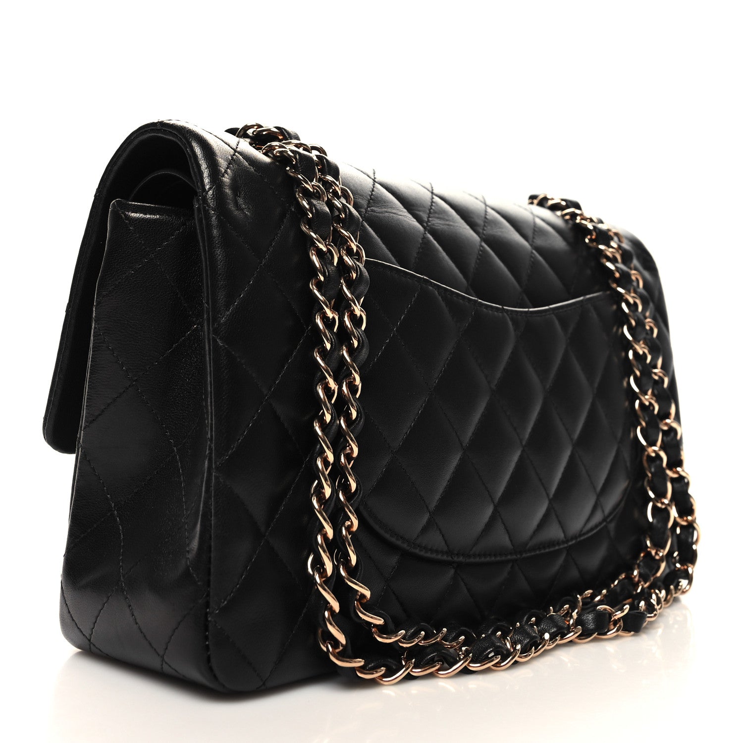 Chanel Lambskin Quilted Medium Double Flap Black 3 of 12