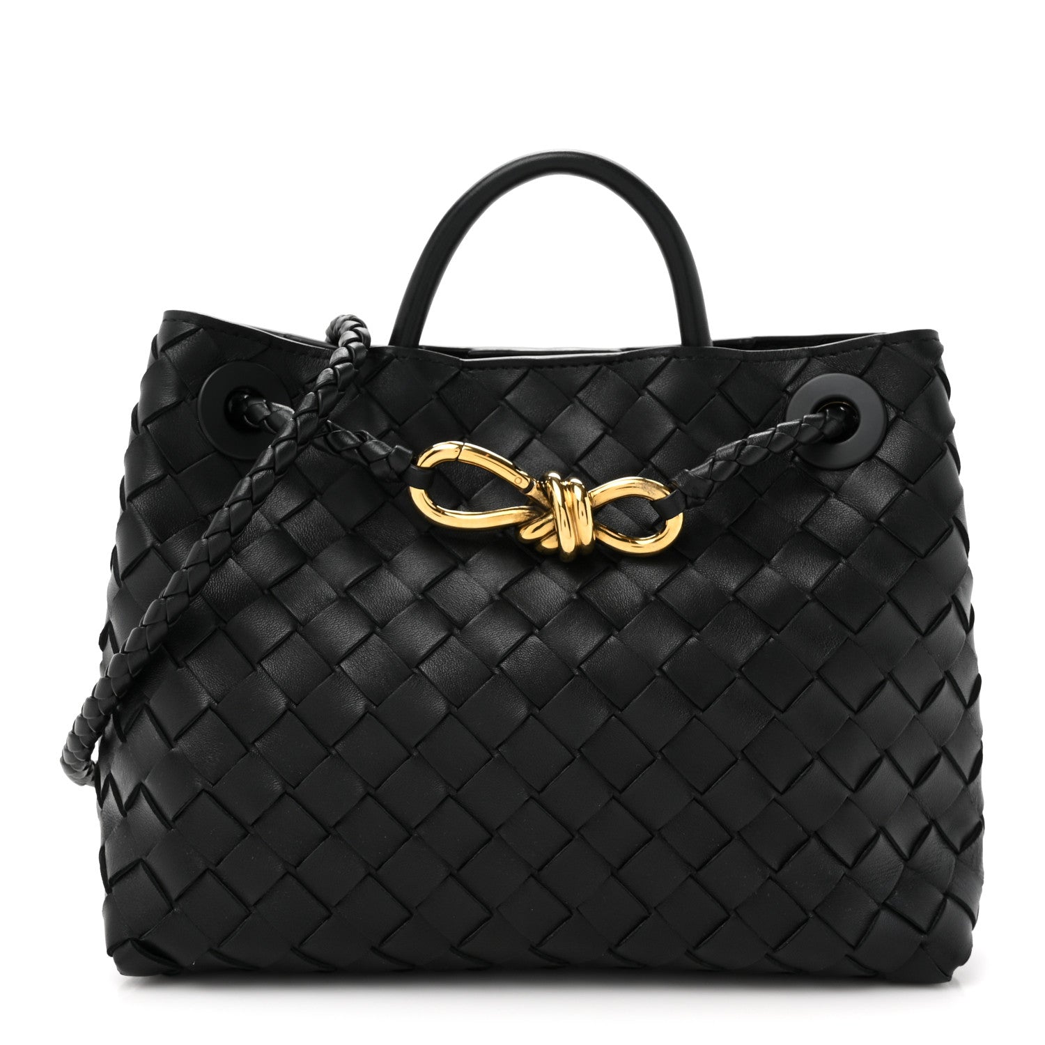 Bottega Veneta Nappa Intrecciato Small Andiamo Shoulder Bag Black 1 of 11