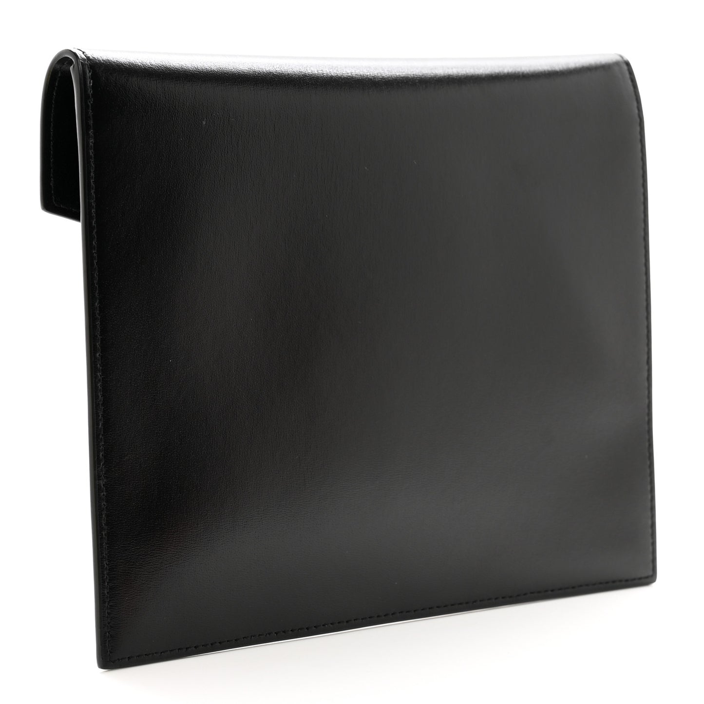 Smooth Shiny Calfskin Monogram Uptown Baby Pouch Black
