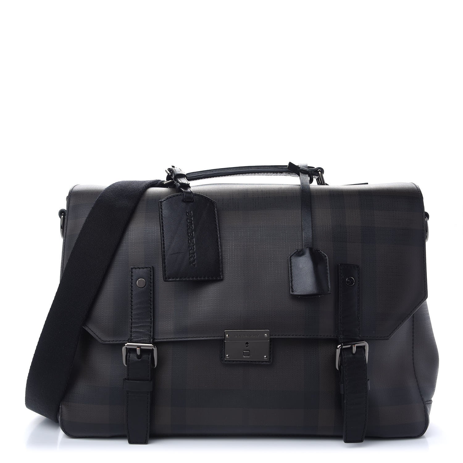Burberry Smoked Check Messenger Bag Black 1 of 12