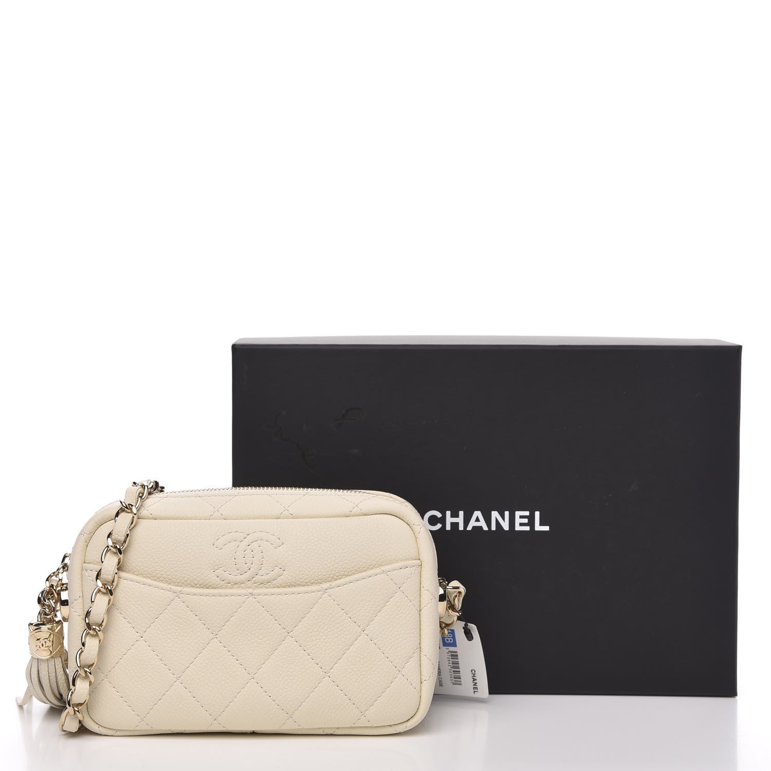Chanel Caviar Quilted Mini Coco Tassel Camera Case White 11 of 11