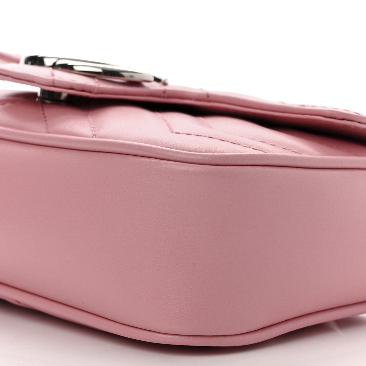 Gucci Calfskin Matelasse Super Mini GG Marmont Shoulder Bag Wild Rose 10 of 11